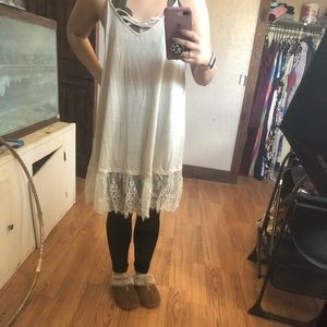 Camisole dress cross cross front.